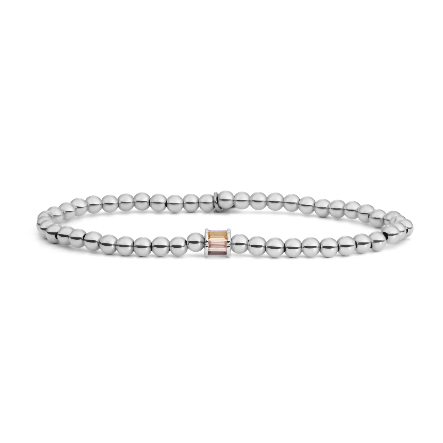 Bracelet | Silver - Baguette Cylinder Purple CZ