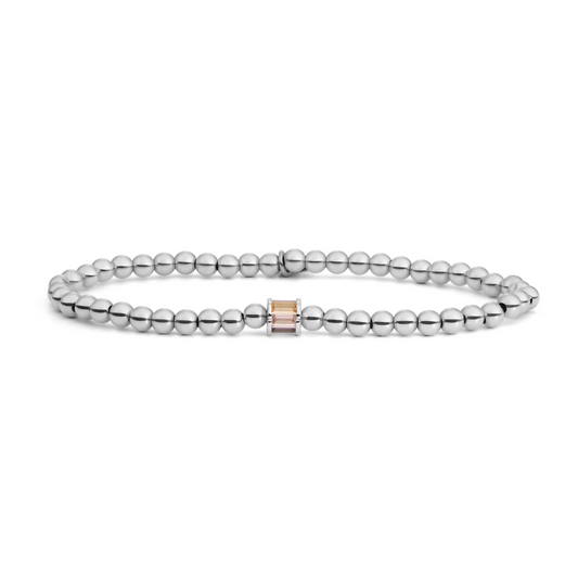 Bracelet | Silver - Baguette Cylinder Purple CZ