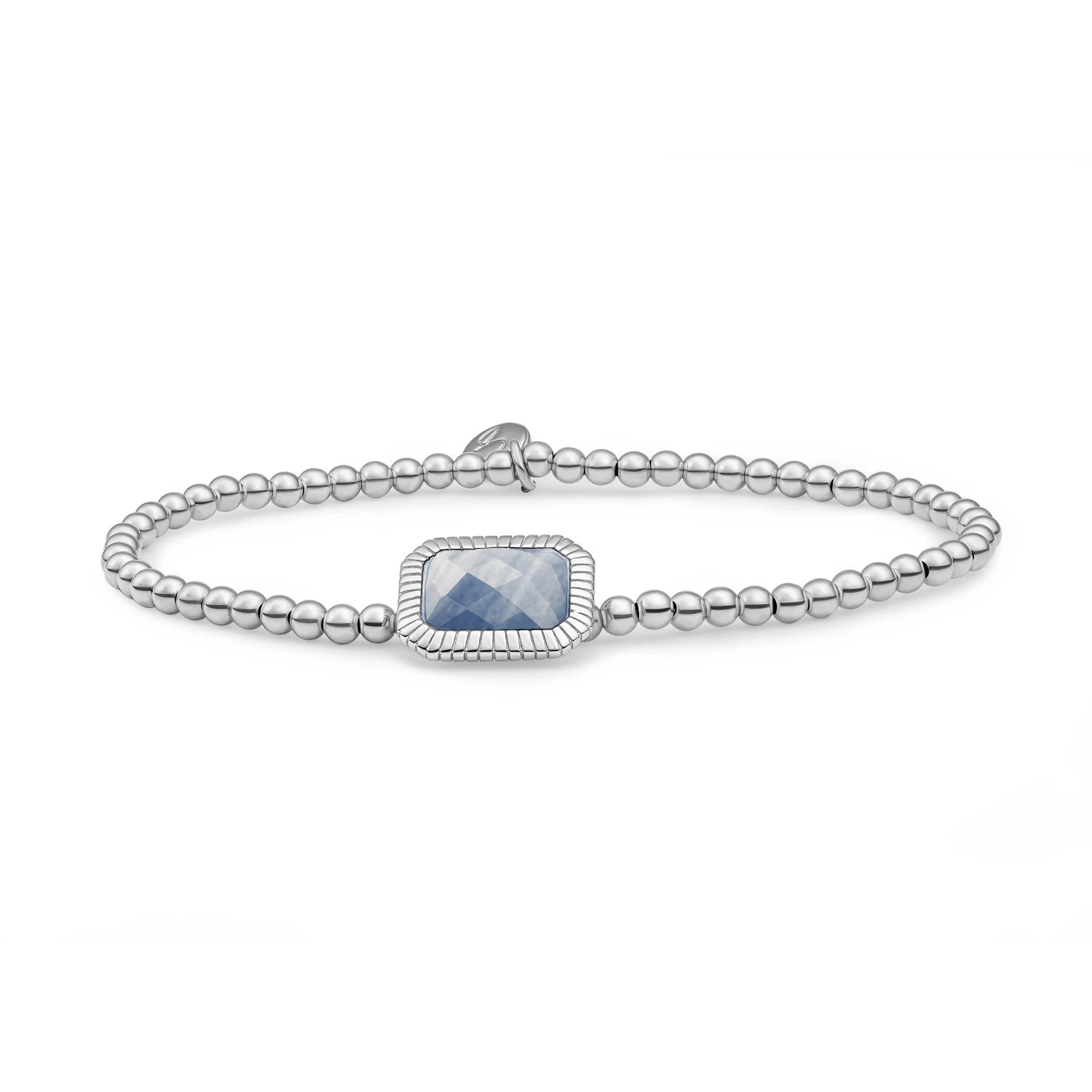 Bracelet | Silver - Blue Aventurine Baguette