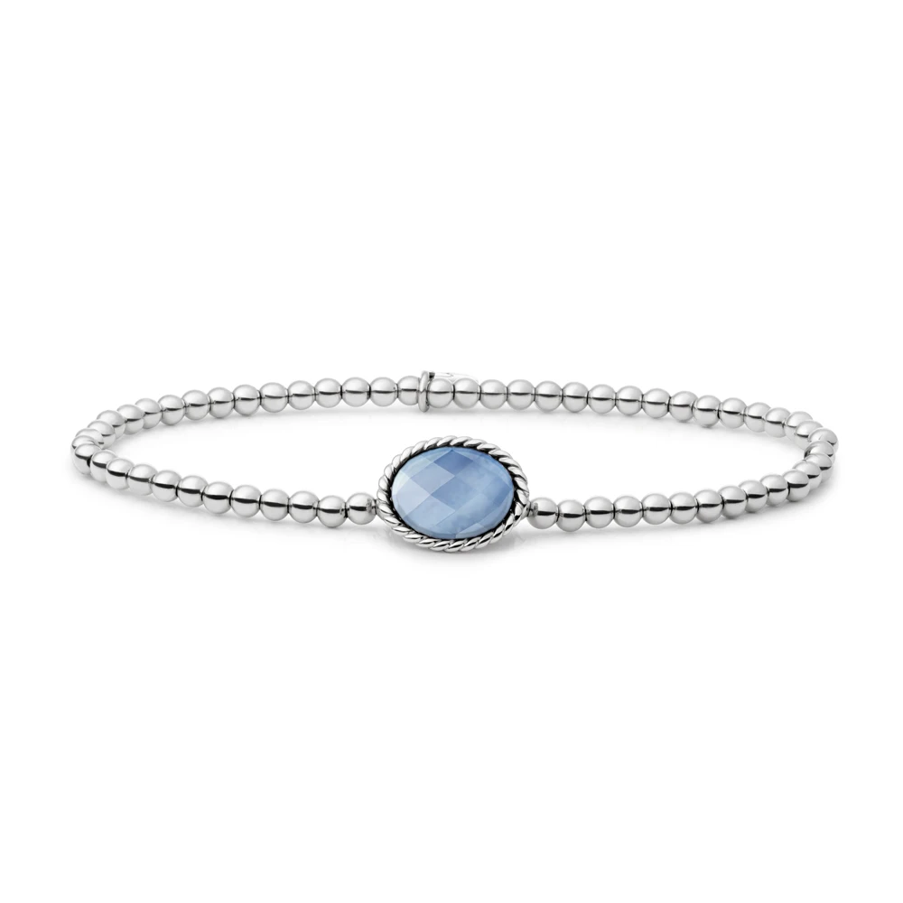 Bracelet | Silver - Blue Lace Agate Twist