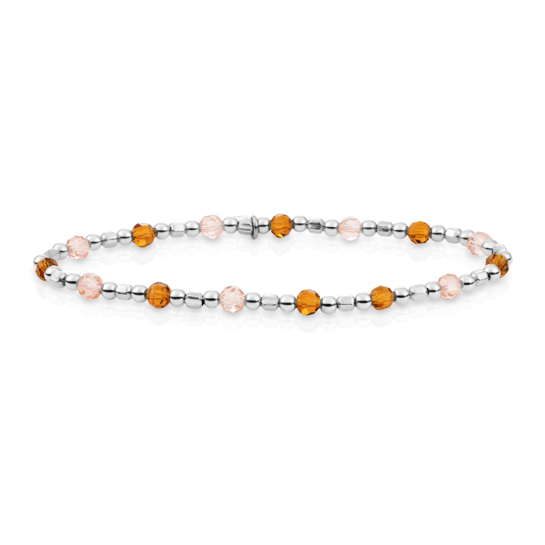 Bracelet | Silver - Citrine Quartz & Champagne Quartz - Edge Mix