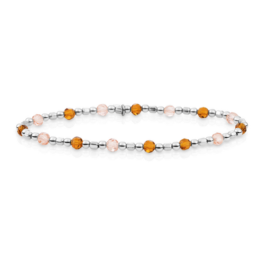 Bracelet | Silver - Citrine Quartz & Champagne Quartz - Edge Mix