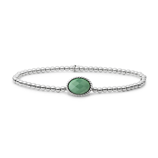 Bracelet | Silver - Green Aventurine Twist