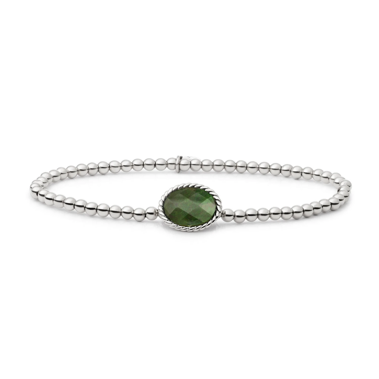 Bracelet | Silver - Moss Agate Twist