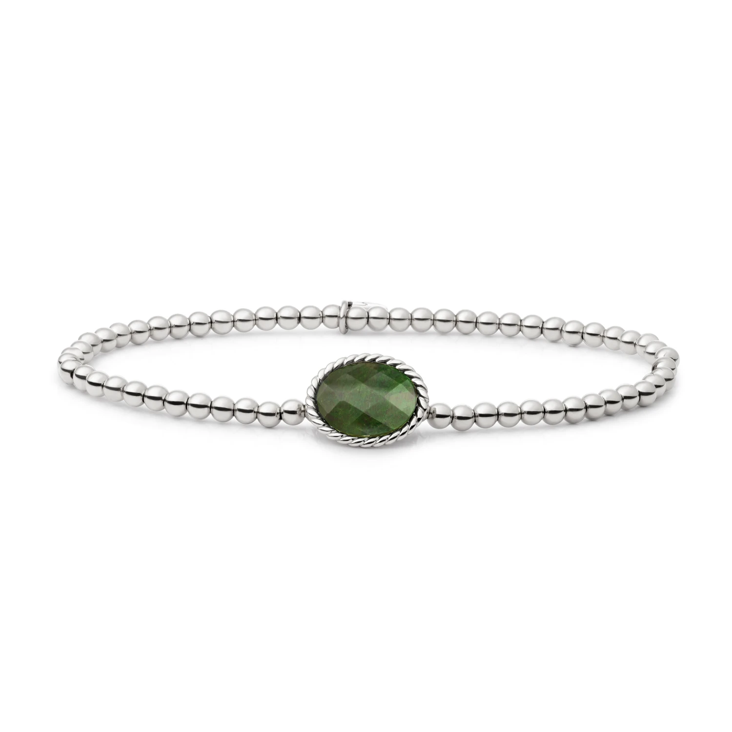 Bracelet | Silver - Moss Agate Twist