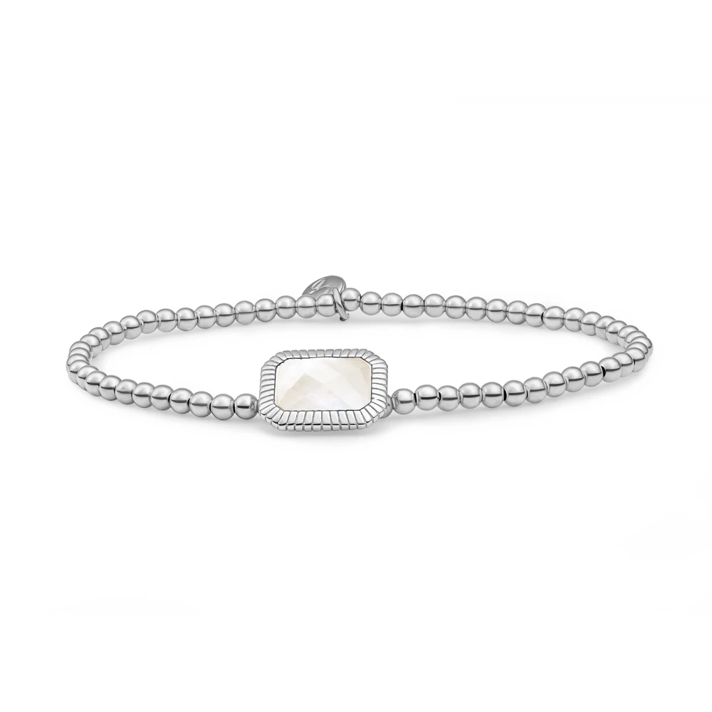 Bracelet | Silver - Mother of Pearl Baguette