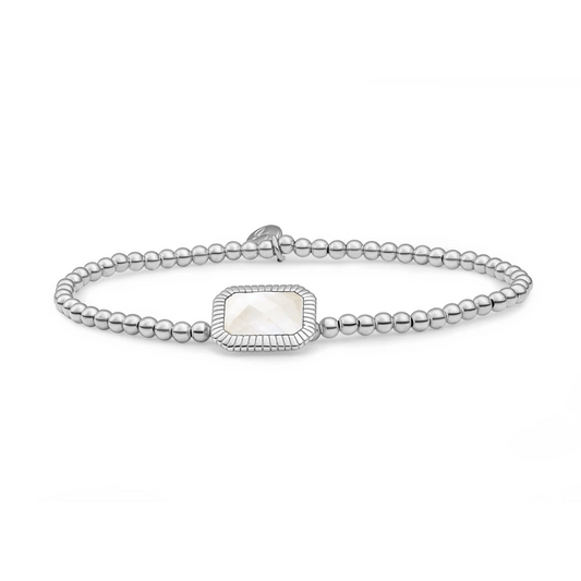 Bracelet | Silver - Mother of Pearl Baguette