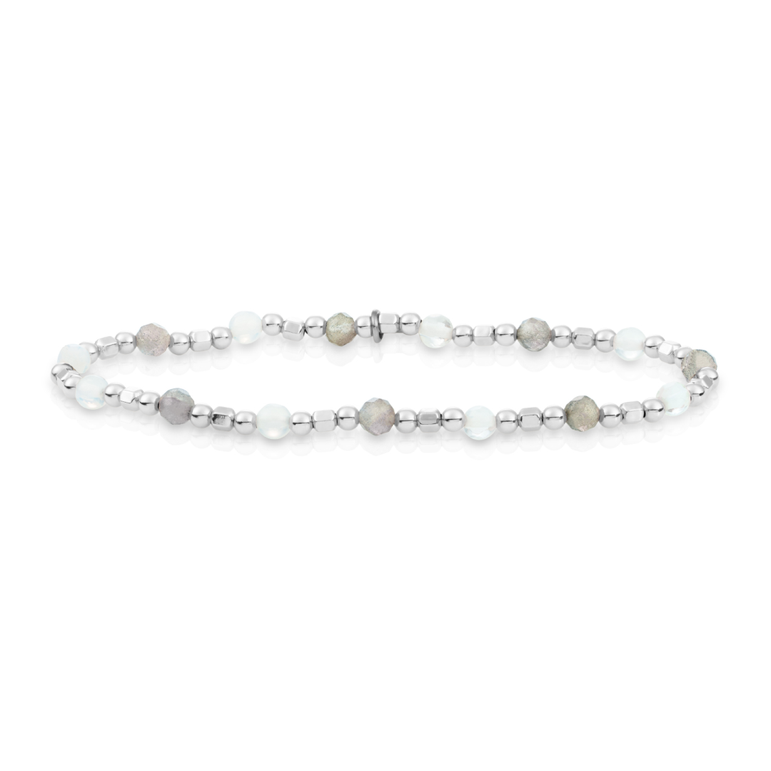 Bracelet | Silver - Opalite & Labradorite - Edge Mix
