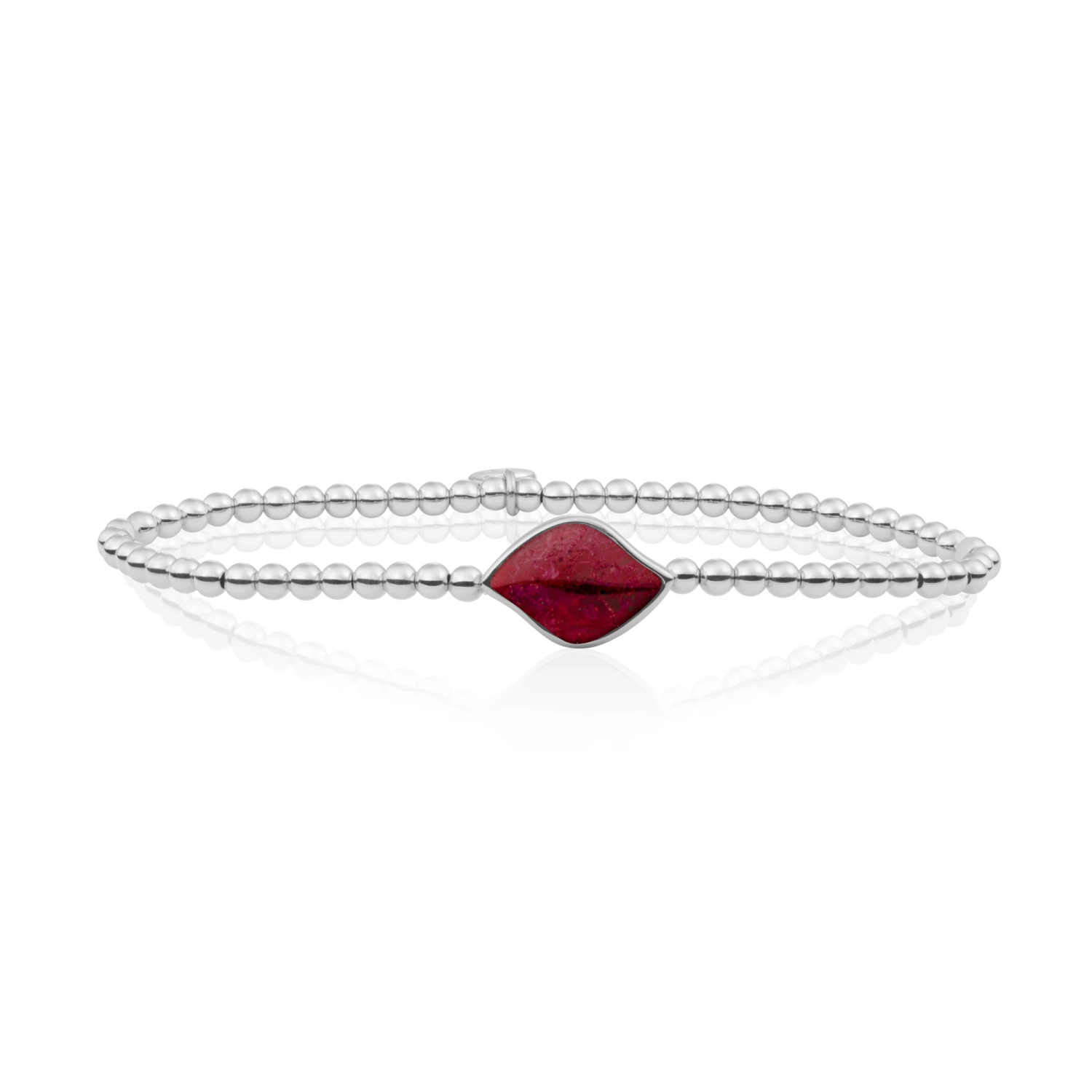Bracelet | Silver - Red Jade Blossom