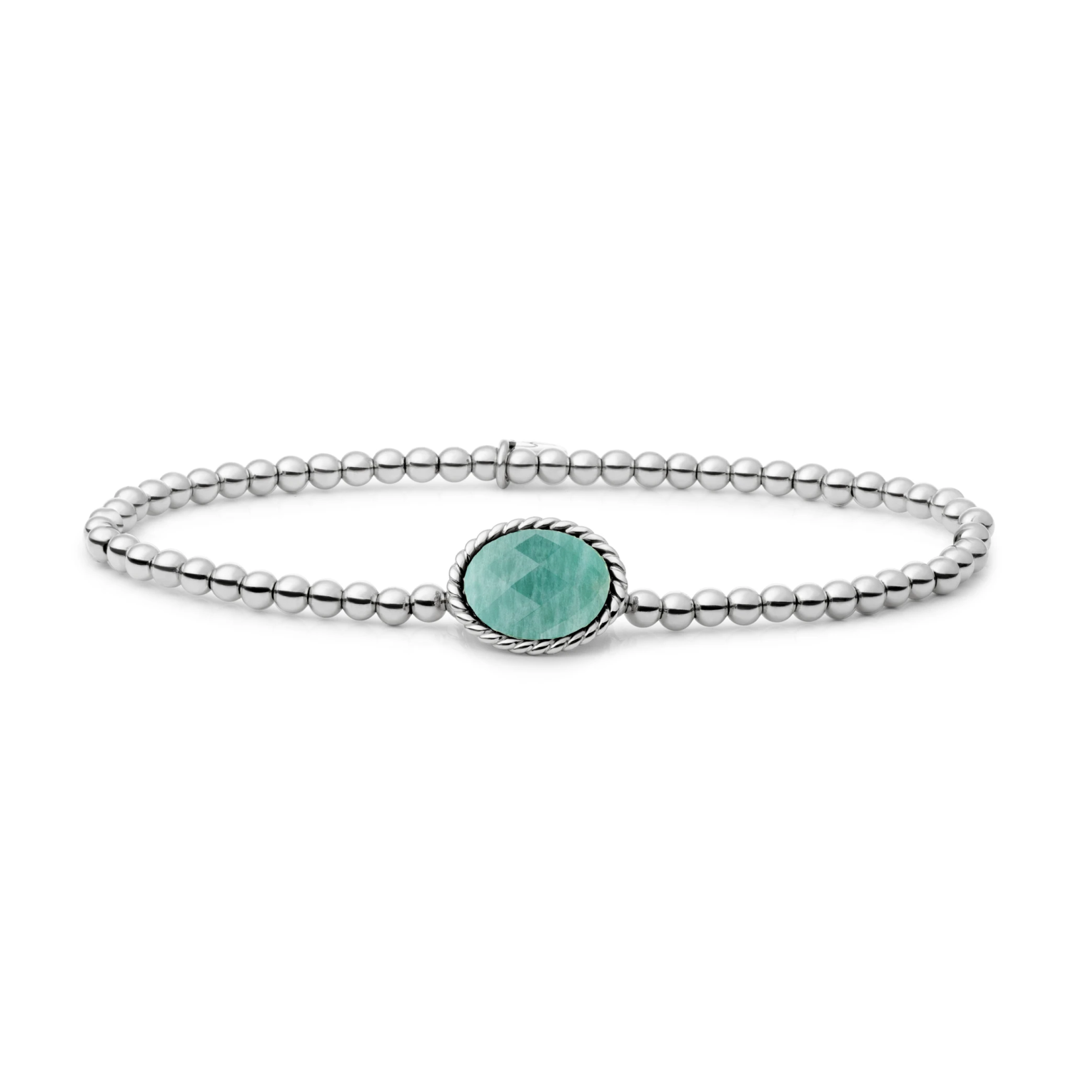 Bracelet | Silver - Rich Green Amazonite Twist