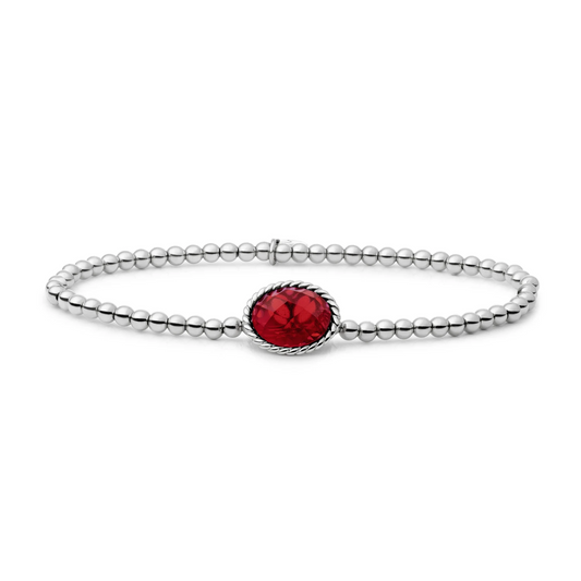 Bracelet | Silver - Ruby Quartz Twist