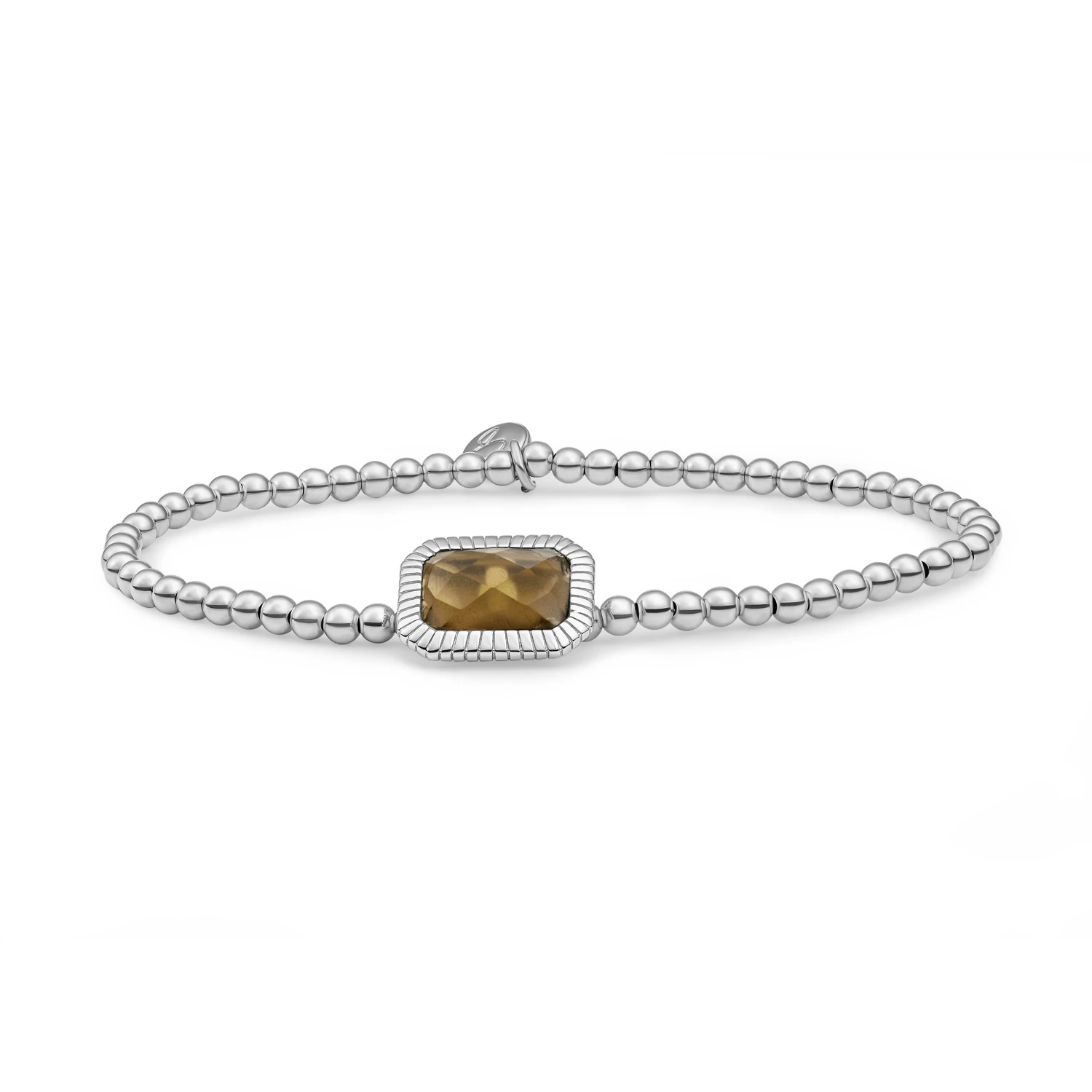 Bracelet | Silver - Smoky Quartz Baguette