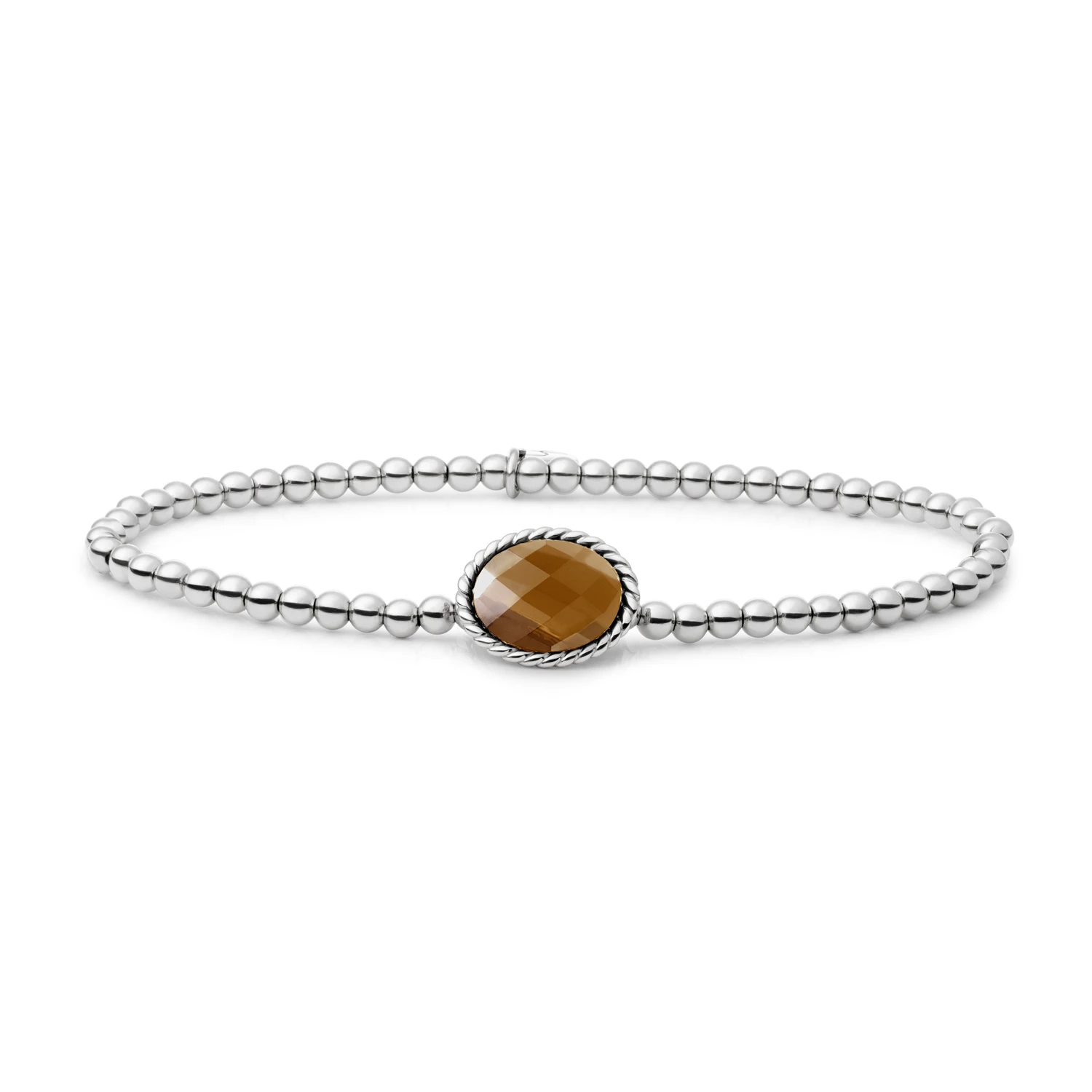 Bracelet | Silver - Smoky Quartz Twist