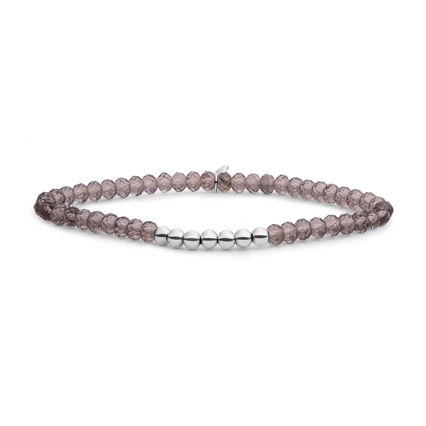 Bracelet | Smoky Quartz 4mm Reverse Universe - Silver