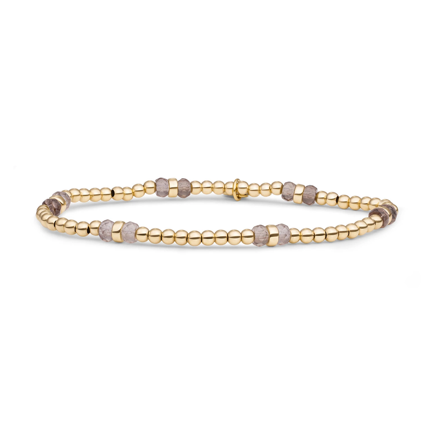 Bracelet | Smoky Quartz Double Reverse Roundel - Gold