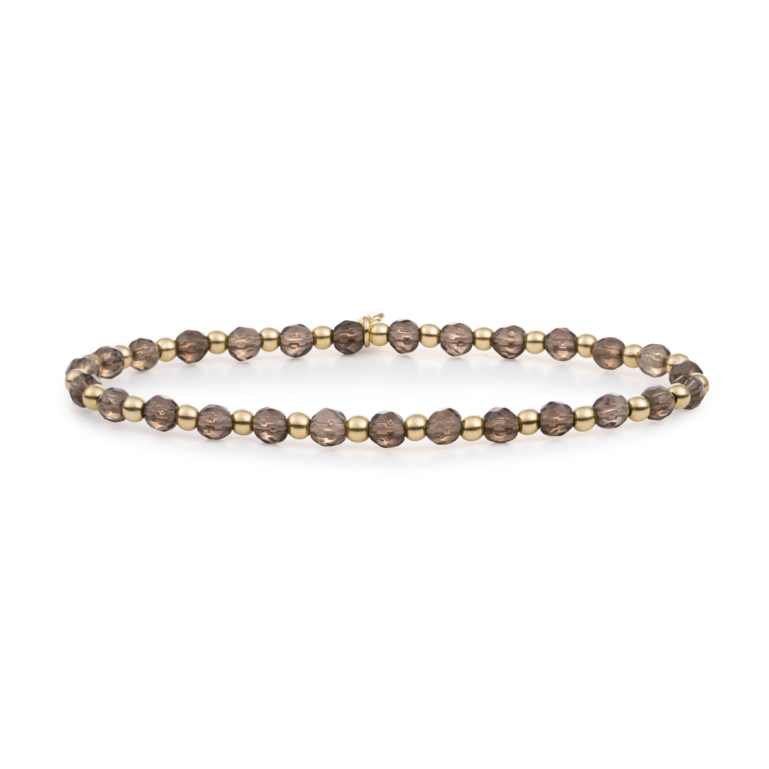 Bracelet | Smoky Quartz Interstellar - Gold 3mm