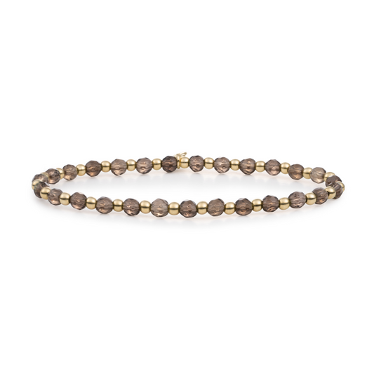 Bracelet | Smoky Quartz Interstellar - Gold 3mm