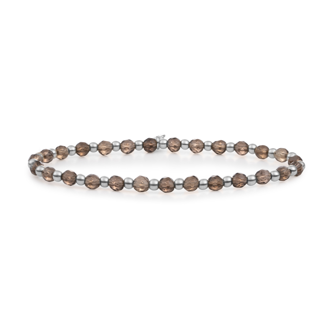 Bracelet | Smoky Quartz Interstellar - Silver 3mm