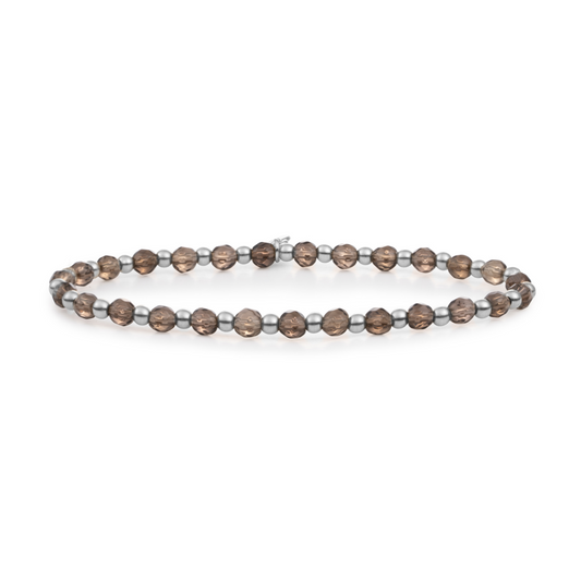 Bracelet | Smoky Quartz Interstellar - Silver 3mm
