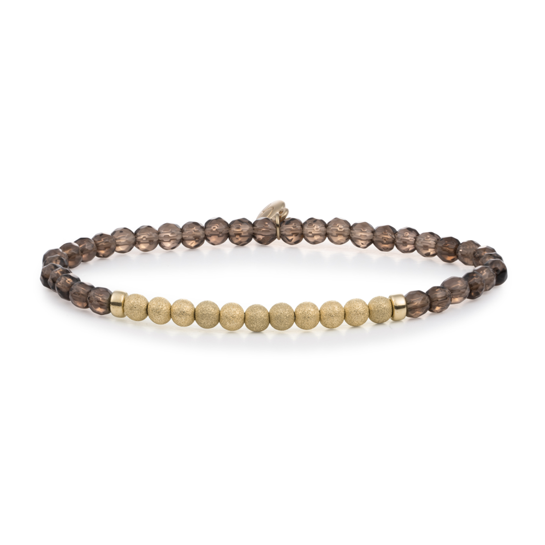 Bracelet | Smoky Quartz Lightyear - Gold Champagne