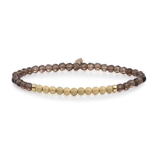 Bracelet | Smoky Quartz Lightyear - Gold Champagne