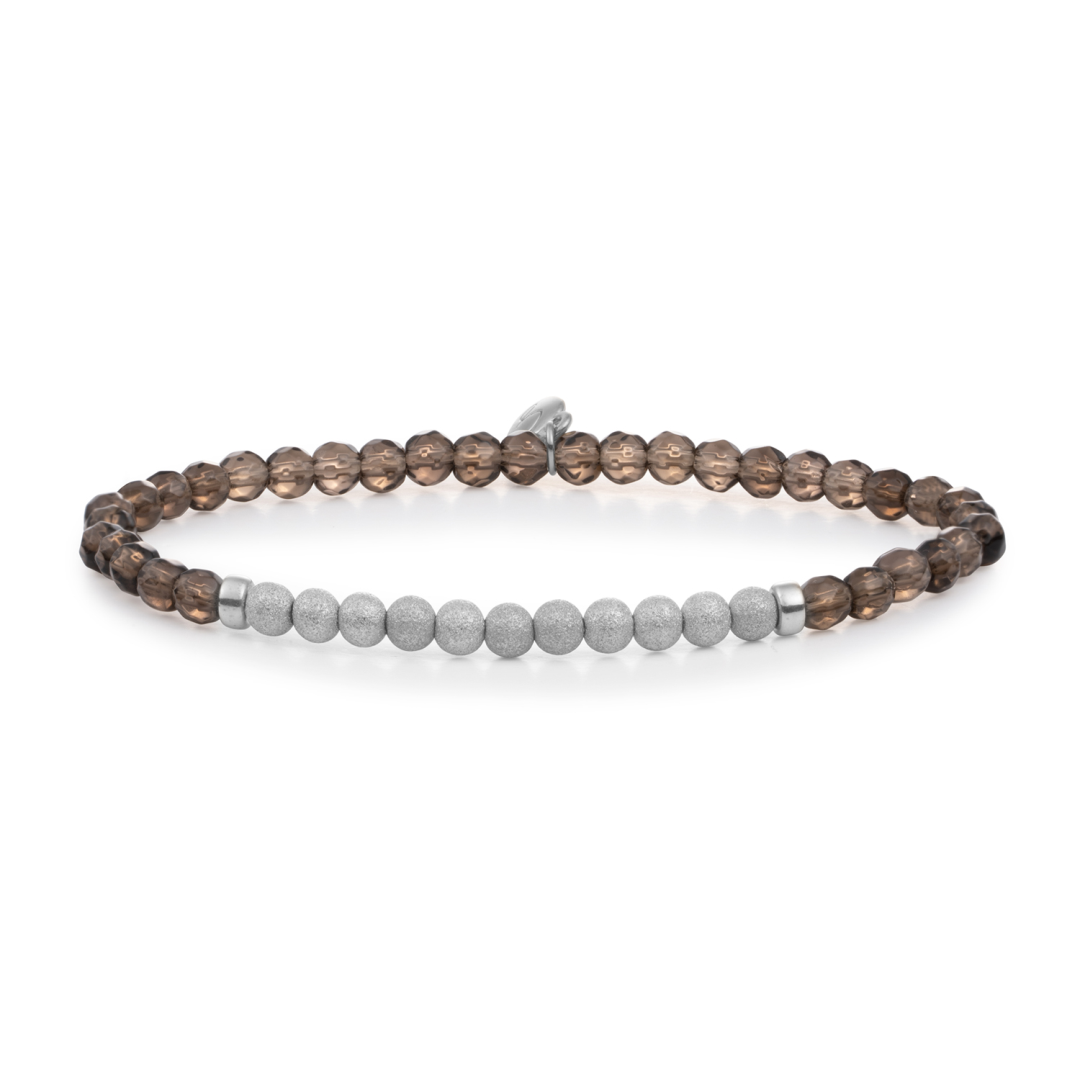 Bracelet | Smoky Quartz Lightyear - Silver Champagne