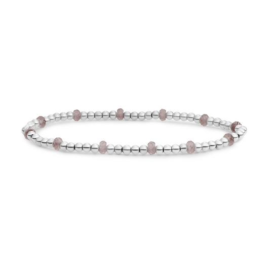 Bracelet | Smoky Quartz Reverse Roundel - Silver
