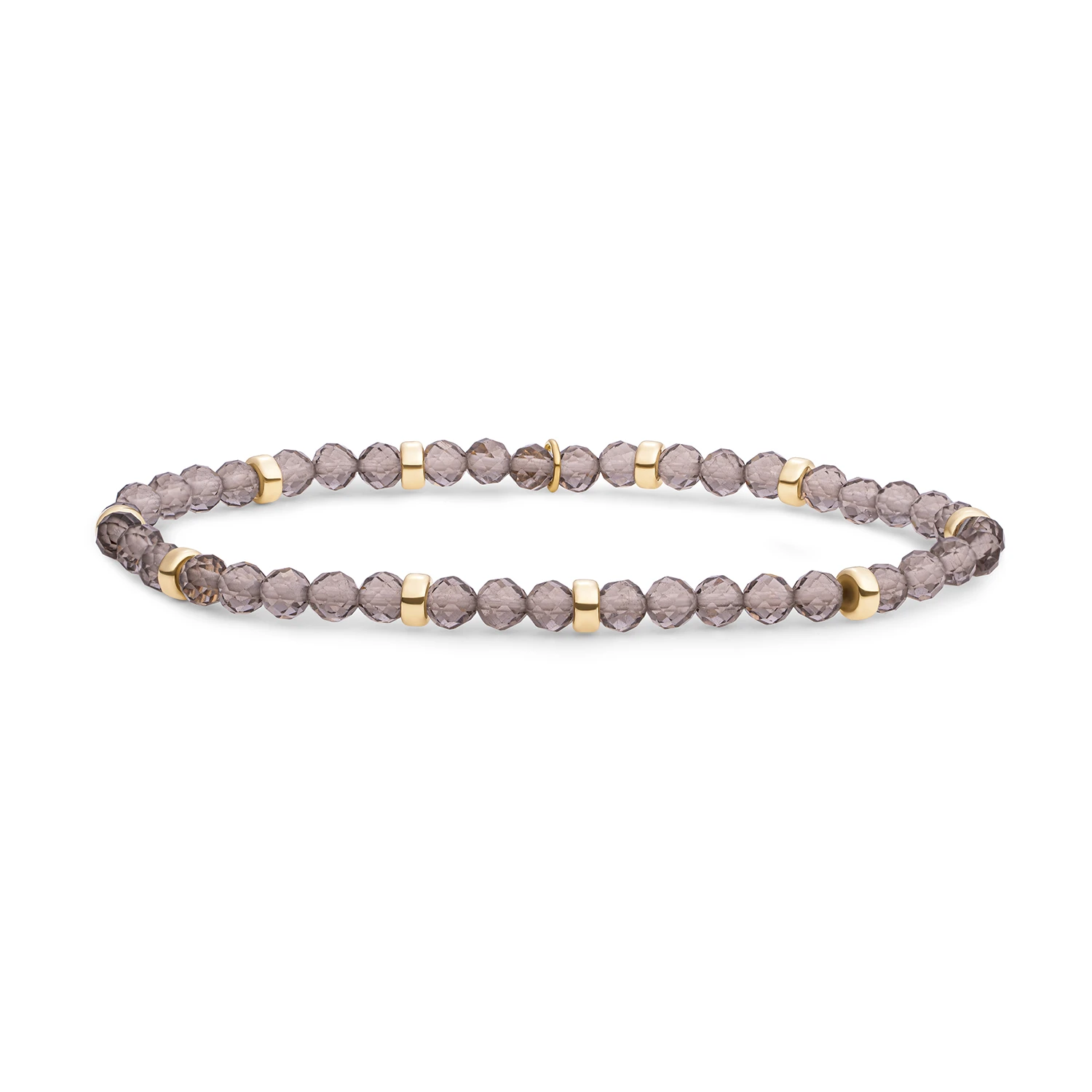 Bracelet | Smoky Quartz Roundel Interstellar - Gold