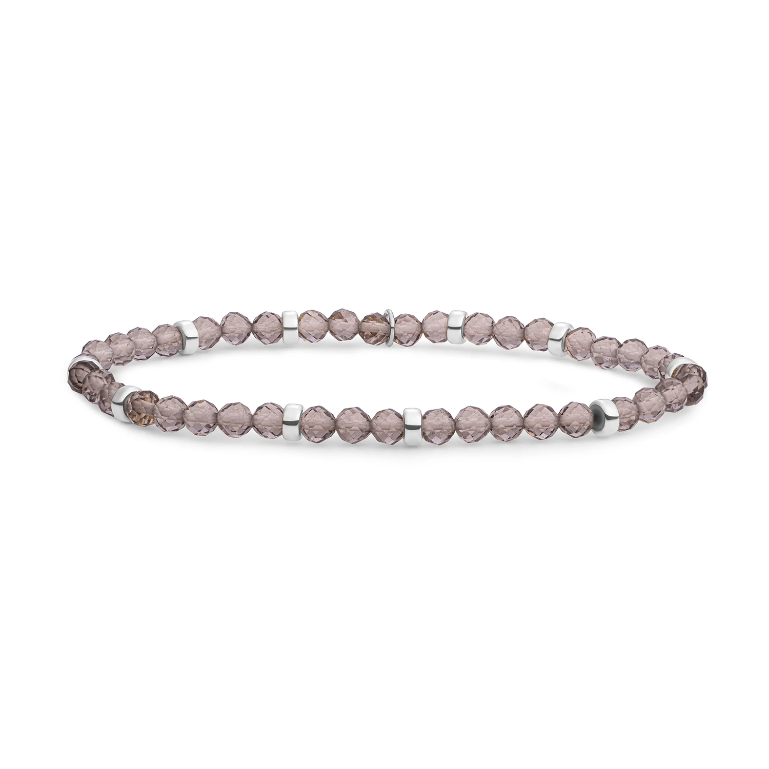 Bracelet | Smoky Quartz Roundel Interstellar - Silver