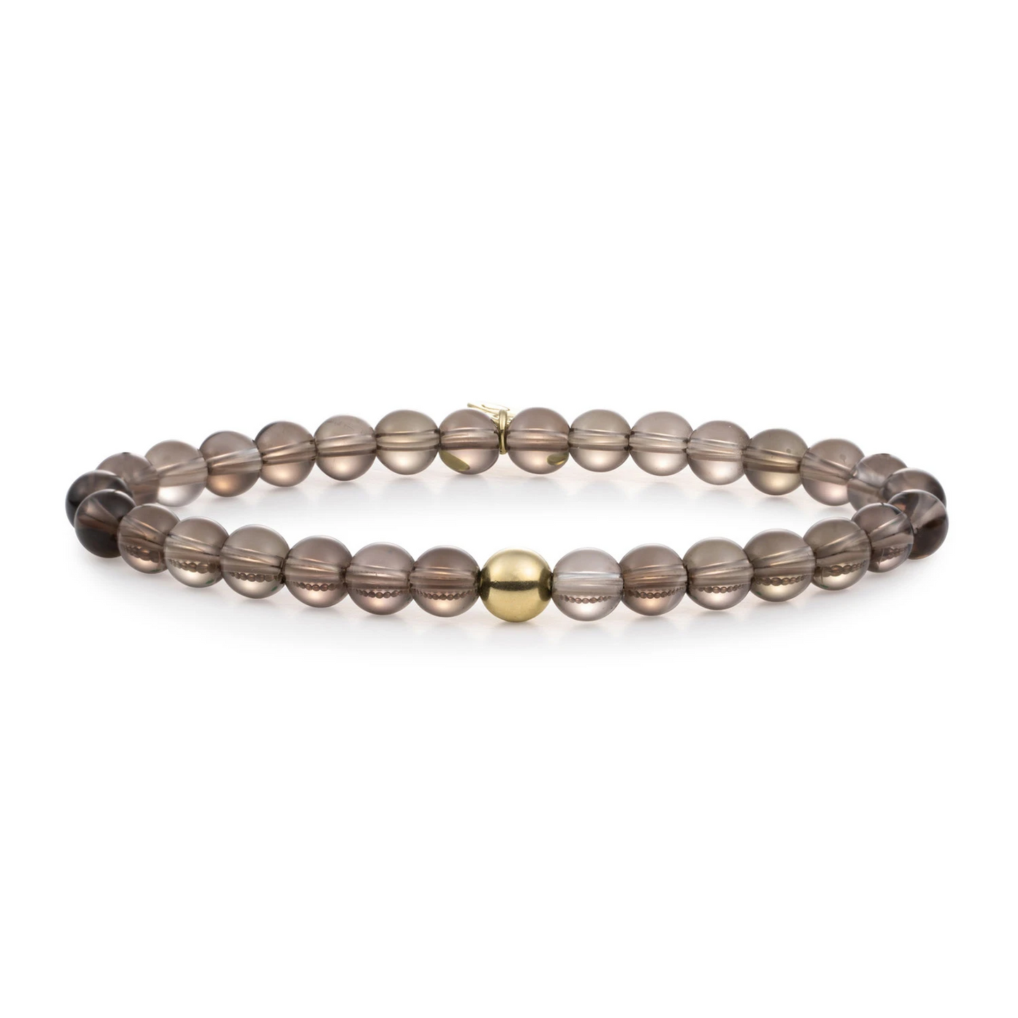 Bracelet | Smoky Quartz Saturn large - Gold 6mm