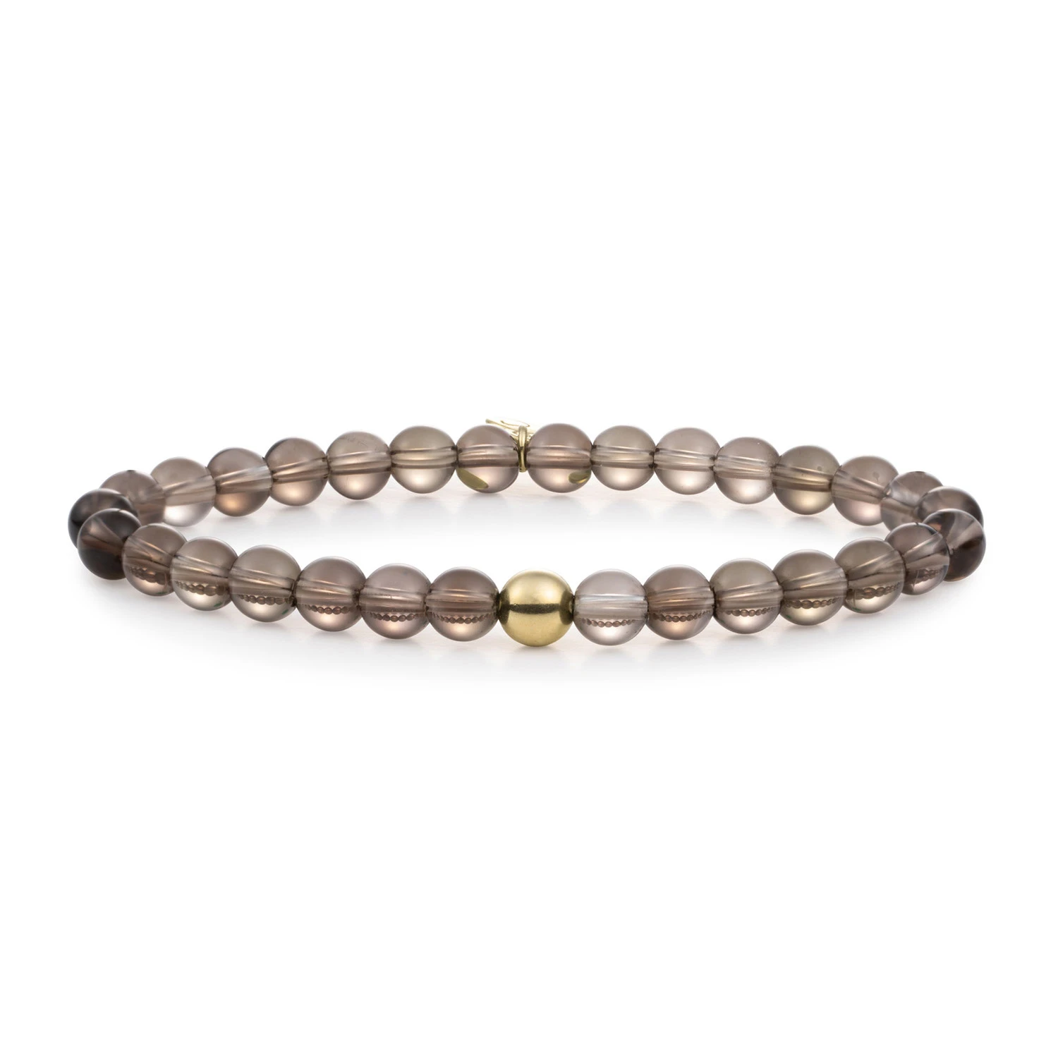Bracelet | Smoky Quartz Saturn large - Gold 6mm