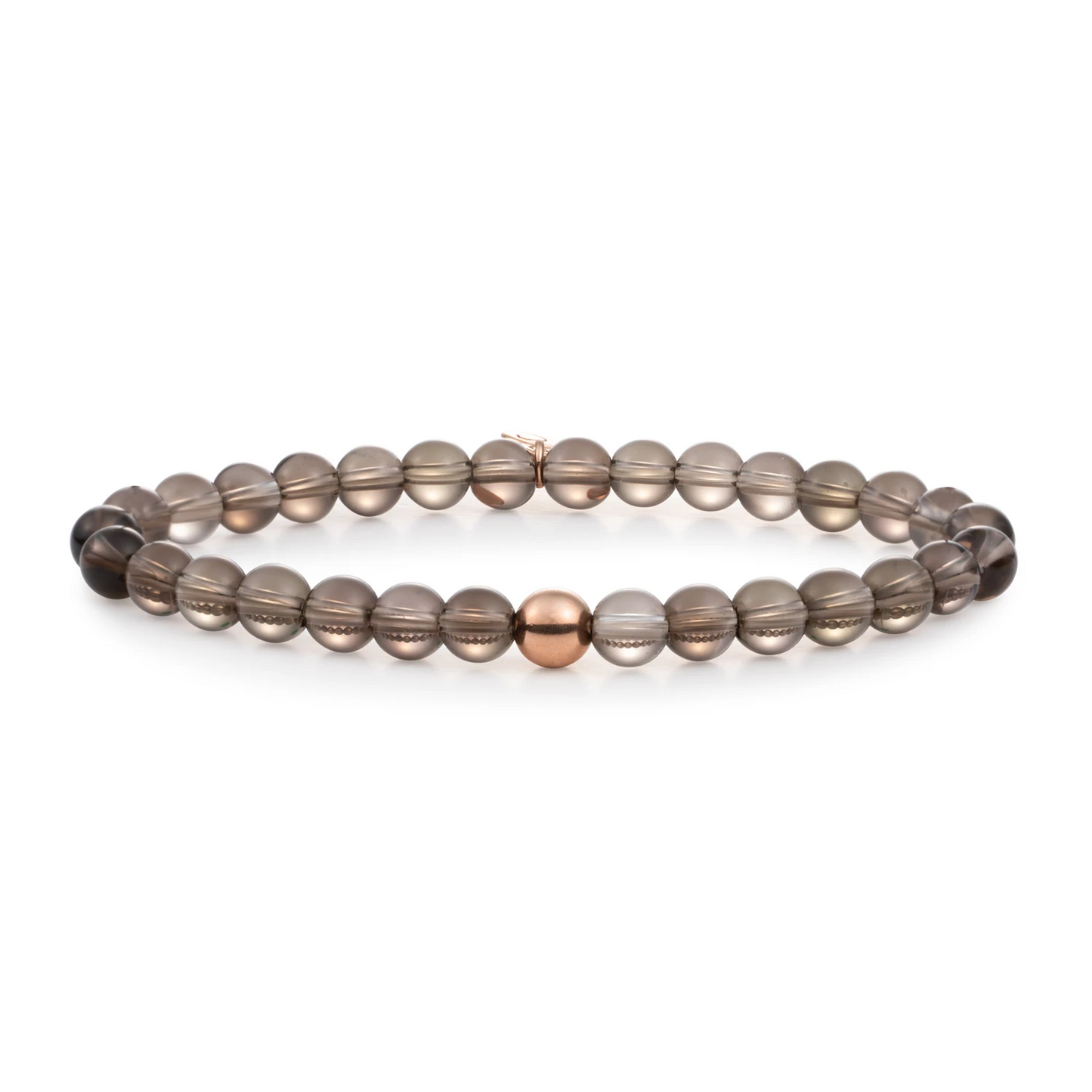 Bracelet | Smoky Quartz Saturn large - Rose Gold 6mm