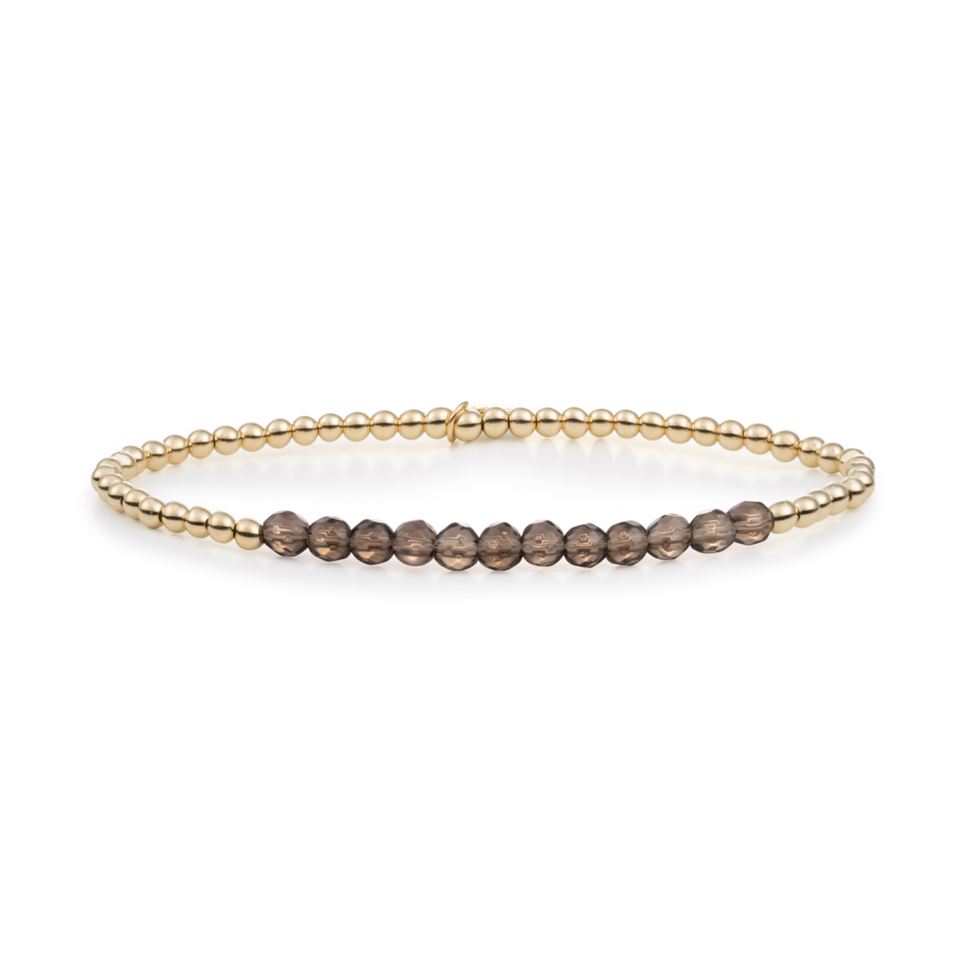 Bracelet | Smoky Quartz Universe - Gold 3mm