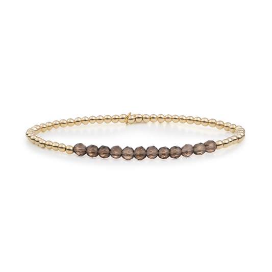Bracelet | Smoky Quartz Universe - Gold 3mm