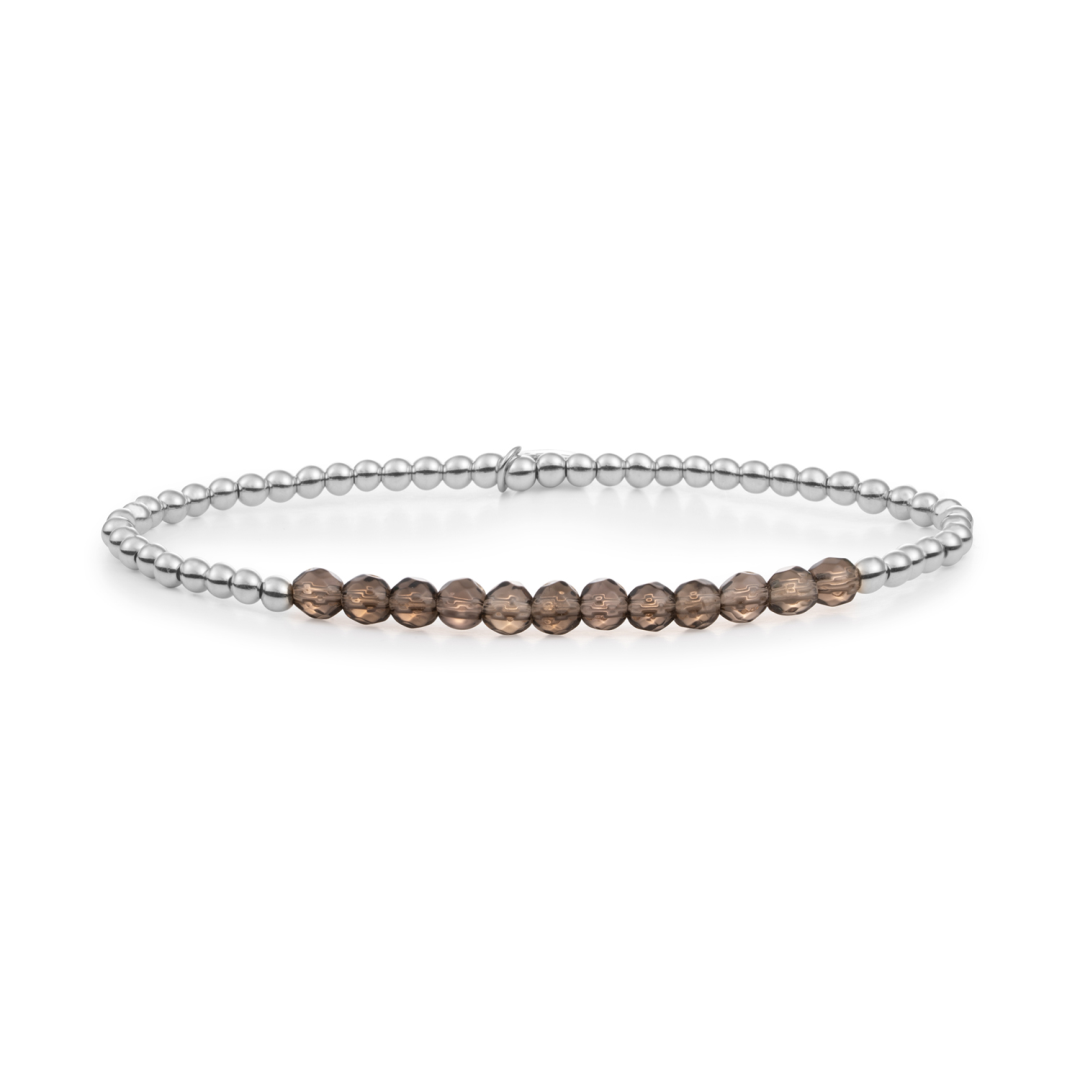Bracelet | Smoky Quartz Universe - Silver 3mm