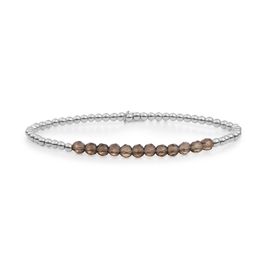 Bracelet | Smoky Quartz Universe - Silver 3mm