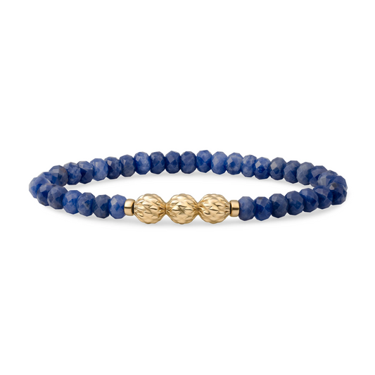 Bracelet | Sodalite 6mm fuse beads | gold plated