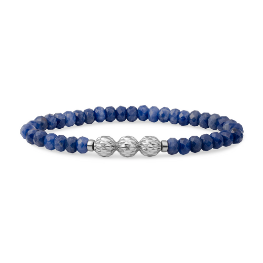Bracelet | Sodalite 6mm fuse beads | silver
