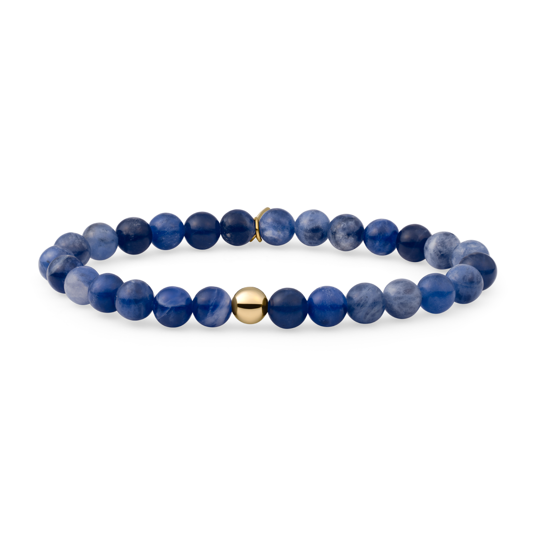 Bracelet | Sodalite Saturn large - Gold 6mm