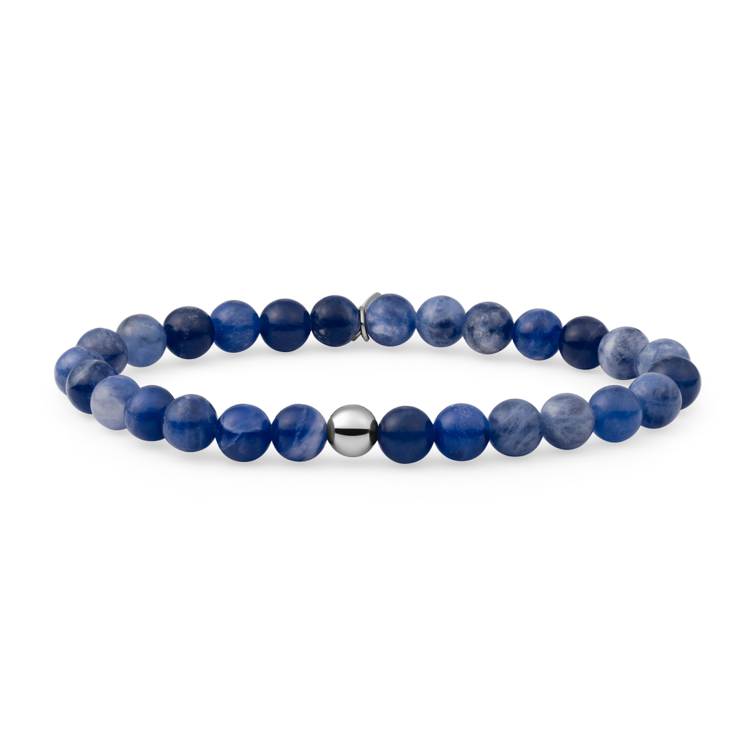 Bracelet | Sodalite Saturn large - Silver 6mm