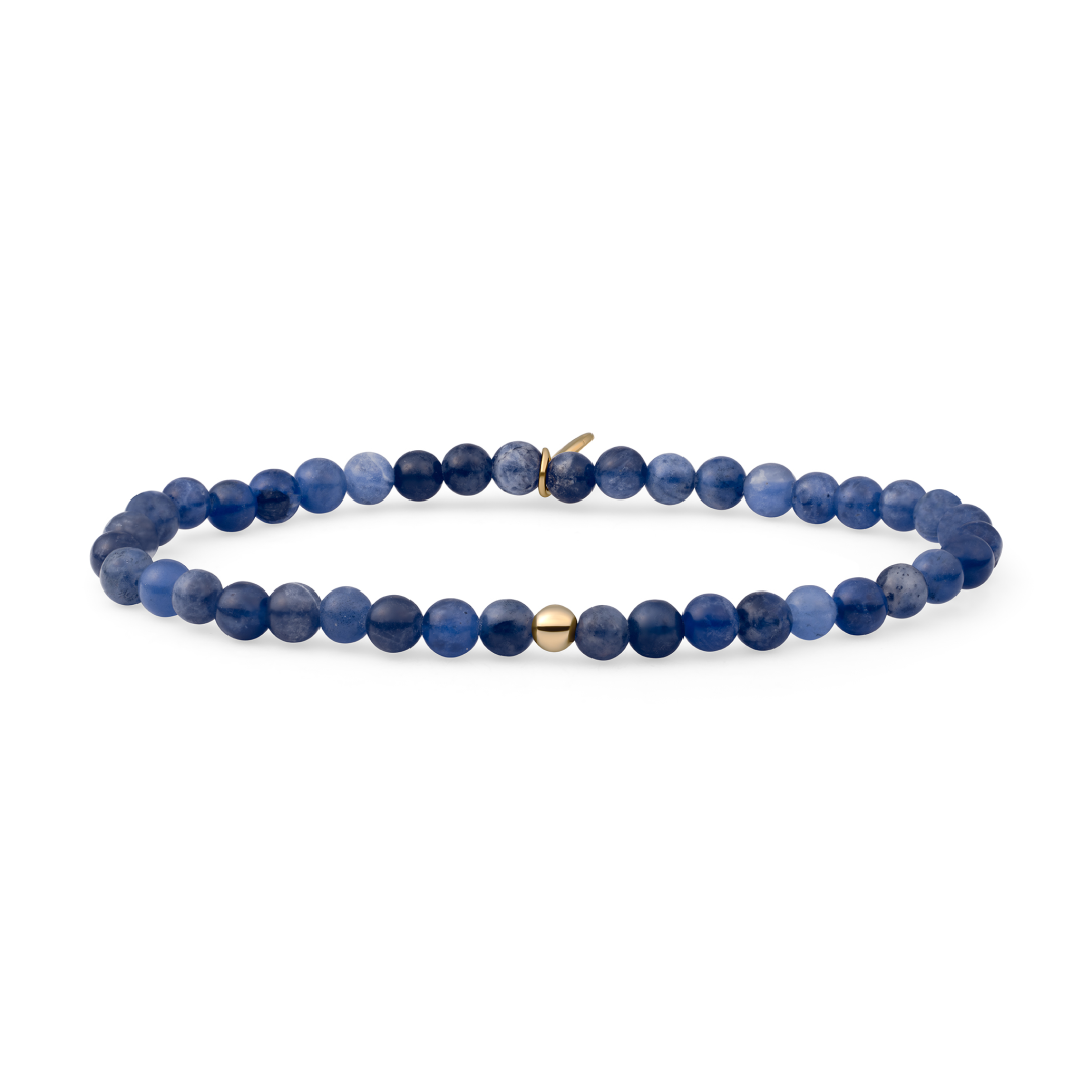 Bracelet | Sodalite Saturn small - Gold 4mm