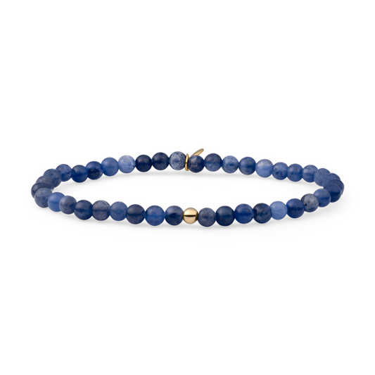 Bracelet | Sodalite Saturn small - Gold 4mm