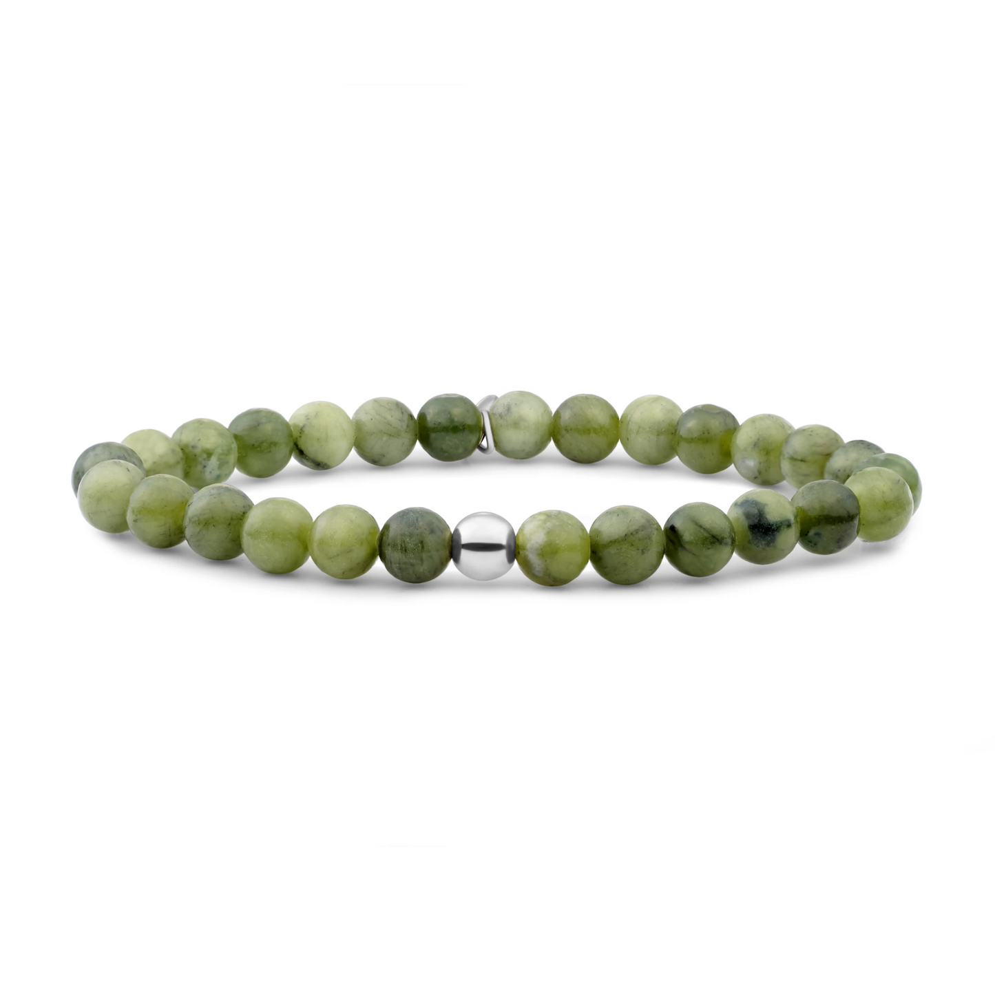 Bracelet | Southern Jade Saturn large - Silver - 6mm