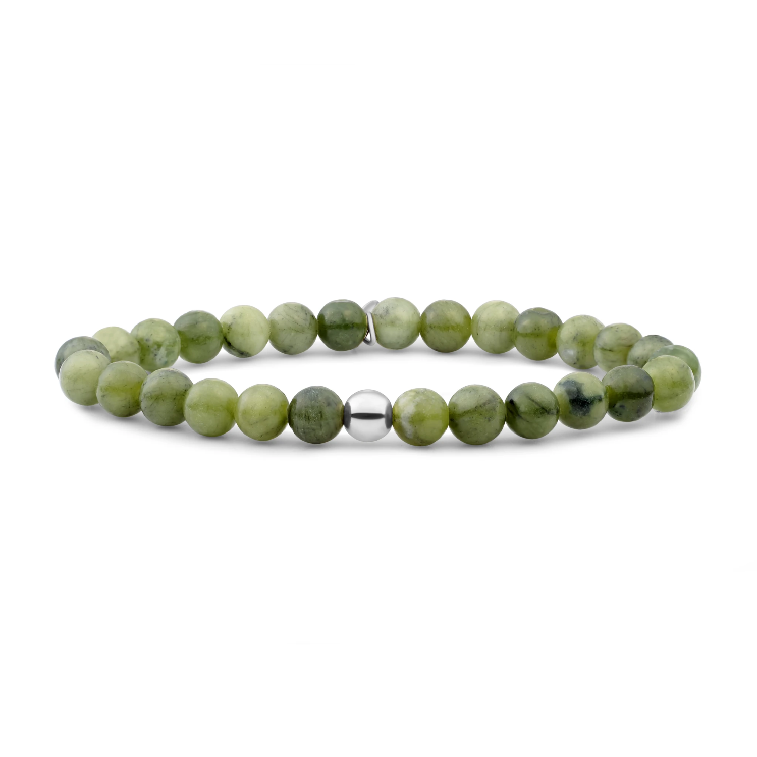 Bracelet | Southern Jade Saturn large - Silver - 6mm