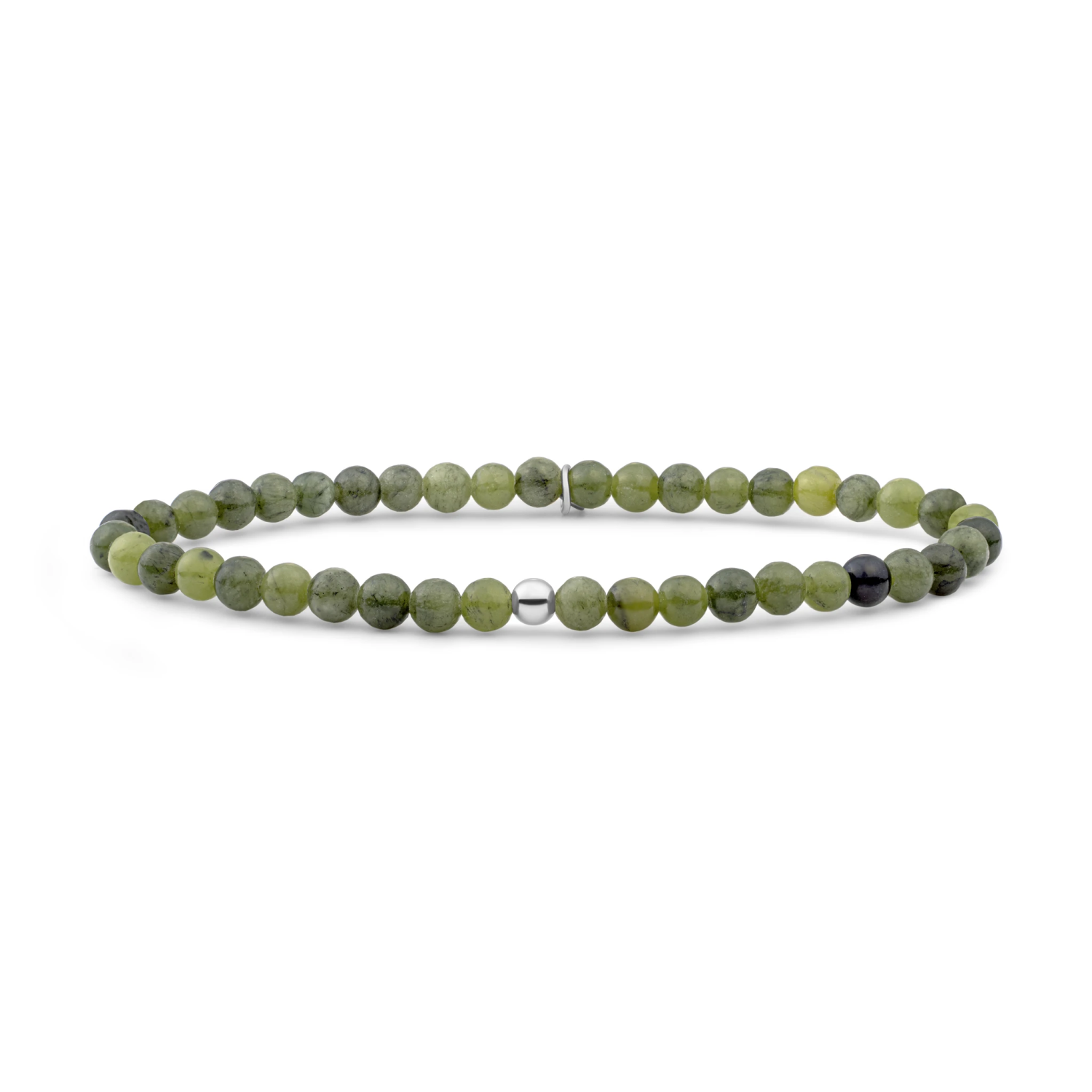 Bracelet | Southern Jade Saturn small - Silver - 4mm