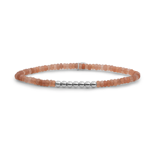 Bracelet | Sunstone 4mm Reverse Universe | silver