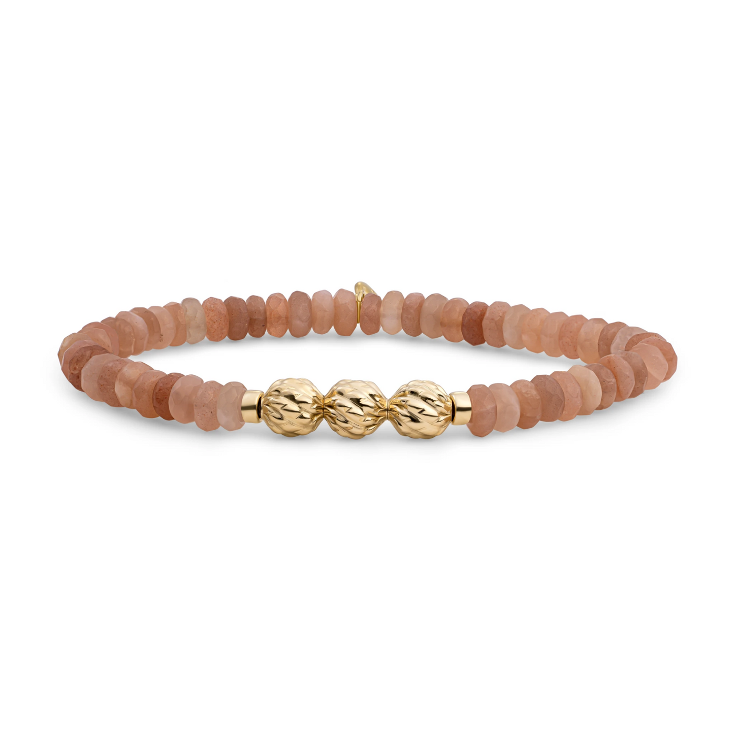 Bracelet | Sunstone 6mm fuse beads | gold plated