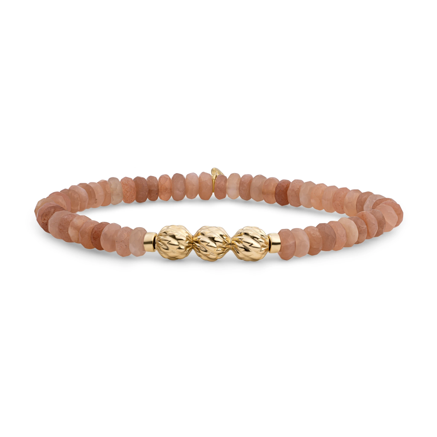 Bracelet | Sunstone 6mm fuse beads | gold plated