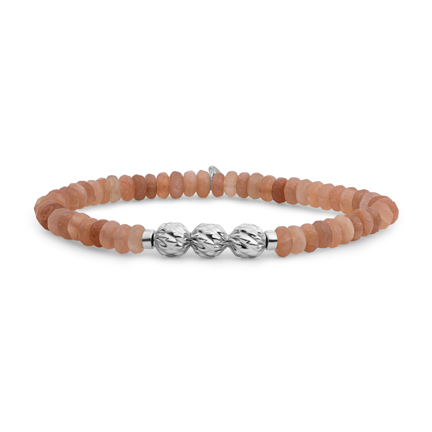 Bracelet | Sunstone 6mm fuse beads | silver