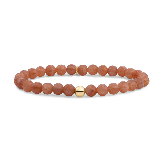 Bracelet | Sunstone Saturn large - Gold - 6mm